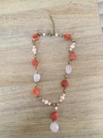 Vintage halsketting en armband, Handtassen en Accessoires, Kettingen, Ophalen of Verzenden, Zo goed als nieuw, Oranje