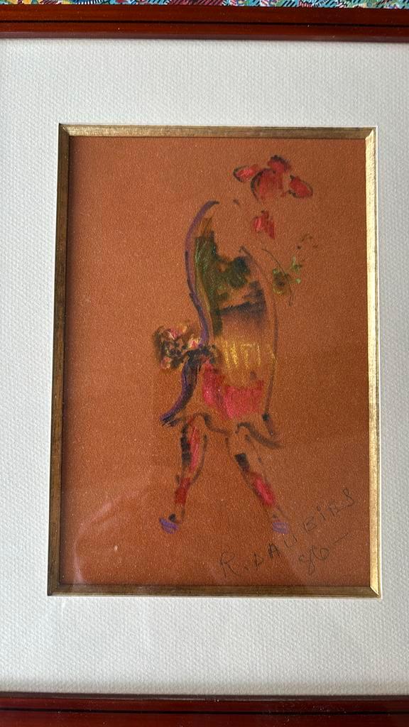 René Daubies - pasteltekening, Antiek en Kunst, Kunst | Tekeningen en Fotografie, Ophalen of Verzenden