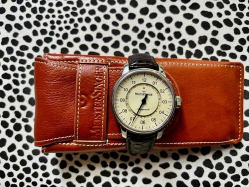 MEISTERSINGER PERIGRAPH IVOORKLEURIG HORLOGE, Handtassen en Accessoires, Horloges | Heren, Gebruikt, Polshorloge, Overige merken