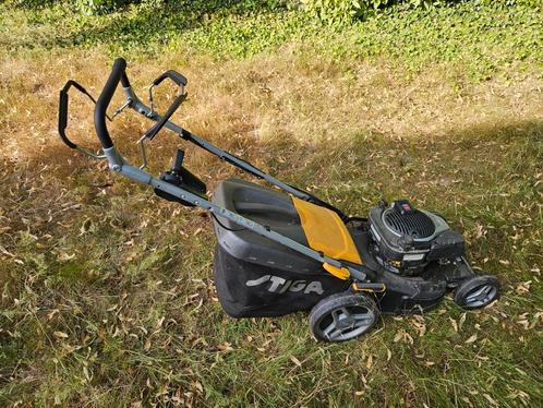 Grasmaaier Stiga Turbo 48 SEVQ B. , Tuin en Terras, Grasmaaiers, Zo goed als nieuw, Opvangbak, Ophalen