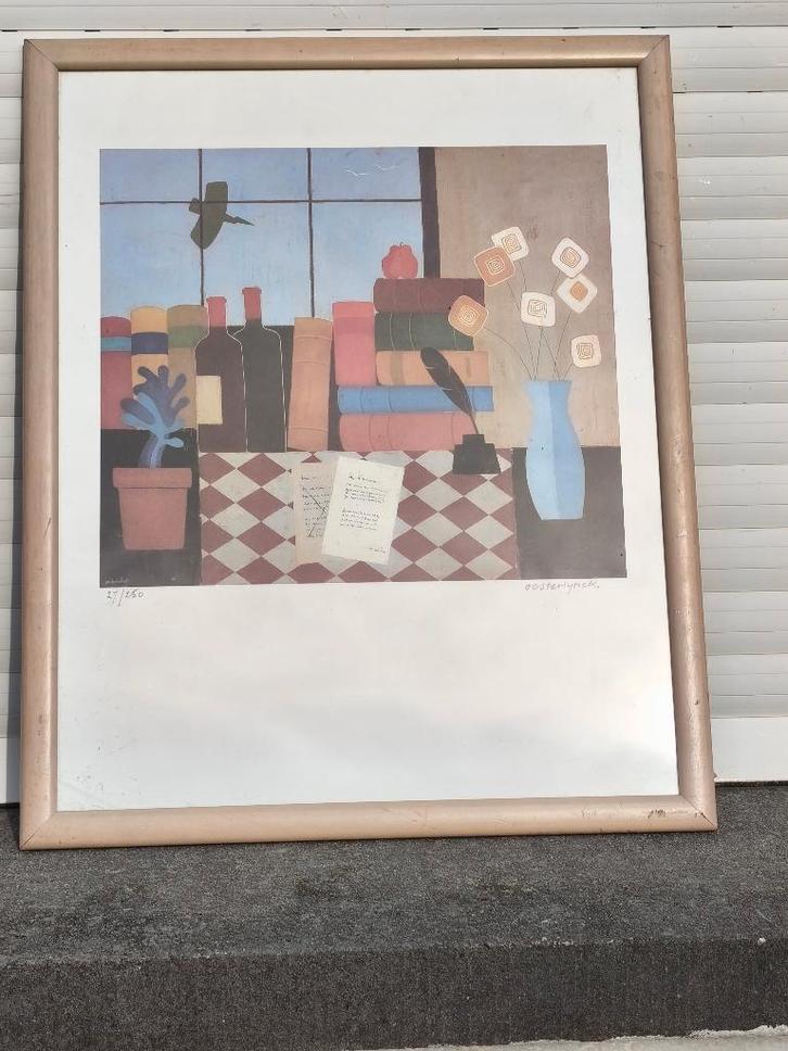 Lithographie signe jean oosterlynck, Antiek en Kunst, Kunst | Litho's en Zeefdrukken, Ophalen of Verzenden