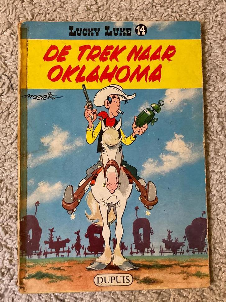 Lucky Luke - Nr. 14 - Trek naar Oklahoma - Eerste druk, 1960, Boeken, Stripverhalen, Gelezen, Eén stripboek, Ophalen of Verzenden