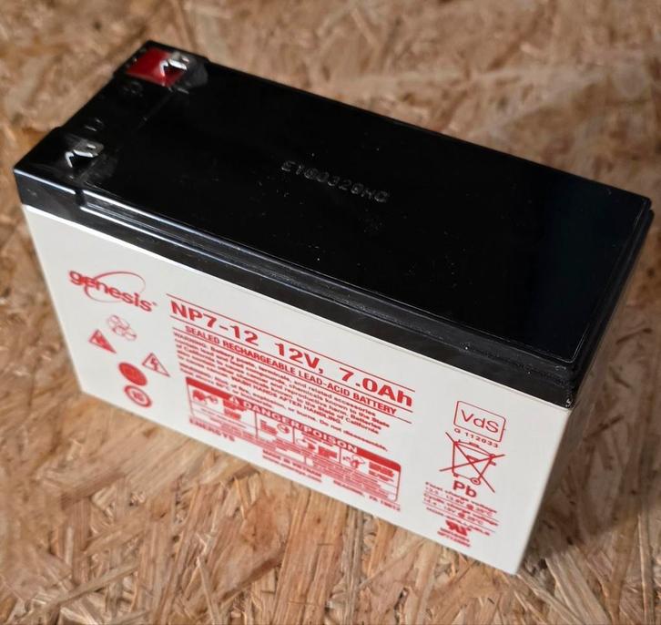 Batterie 12V 7Ah Genesis NP7-12 – pour alarme / UPS, Computers en Software, Accu's en Batterijen, Ophalen of Verzenden