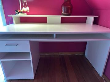 Neutrale witte bureau, 70 à 120 cm, Enlèvement, Utilisé, 120 à 170 cm
