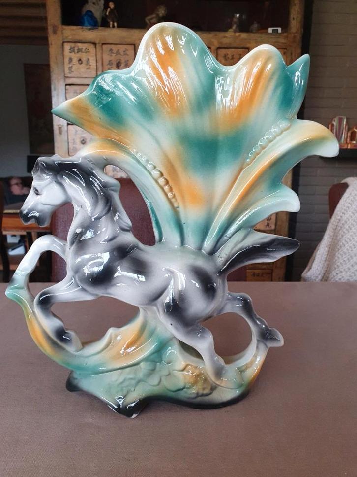 Vintage Italiaanse Pegasus vaas-keramiek- 33 cm -  jaren '60, Antiek en Kunst, Antiek | Keramiek en Aardewerk, Ophalen of Verzenden