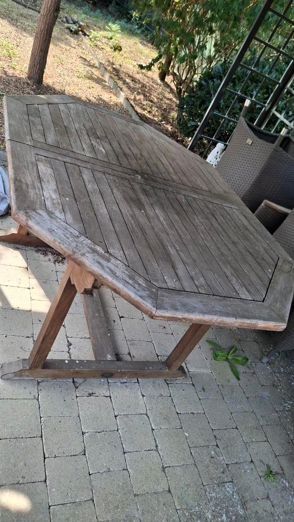 Tuinset 1 verlengbaar tafel + 6 stoelen, Bois Le Duc, Tuin en Terras, Tuinsets en Loungesets, Gebruikt, Tuinset, Ophalen