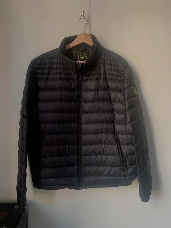 Zwart donsjack met zeezicht, vederdons XL, Kleding | Heren, Jassen | Winter, Zo goed als nieuw, Zwart, Ophalen of Verzenden