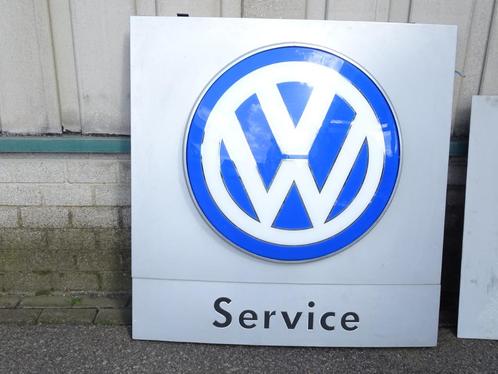 Vierkante originele lichtreclame Vw Service, Verzamelen, Automerken, Motoren en Formule 1, Gebruikt, Auto's, Ophalen