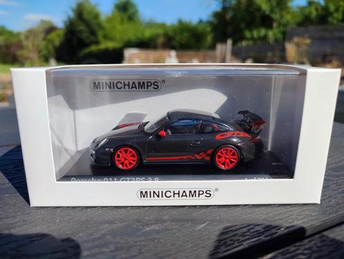 Porsche 997 911 GT3 rs (grijs/rood) 1/43 minichamps, Hobby en Vrije tijd, Modelauto's | 1:43, Zo goed als nieuw, Auto, MiniChamps