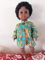 Unica 40 cm vintage 60 zwarte pop, Ophalen of Verzenden, Gebruikt, Pop