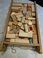 houten kar met blokken, Kinderen en Baby's, Speelgoed | Houten speelgoed, Gebruikt, Ophalen