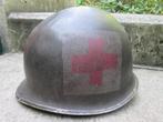 US M1 helm swivelbail front seam rode Kruis Ambulance TOP., Verzamelen, Ophalen of Verzenden