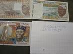 3 biljetten van western Afrikan states ivoor, Ophalen of Verzenden