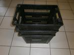 3 stapelbare zwarte PVC-bakken: 45/28 cm, hoogte 38 cm., Ophalen, Gebruikt, Overige typen, Minder dan 50 cm