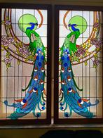 Koppel pauwen glas in lood, Ophalen, Zo goed als nieuw