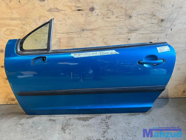 PEUGEOT 207 CC BLAUW KMUD Linker deur portier 2007-2015, Auto-onderdelen, Carrosserie, Deur, Peugeot, Gebruikt, Ophalen of Verzenden
