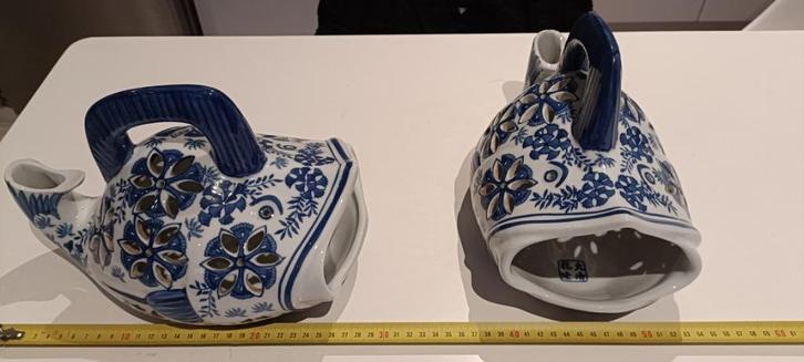 Paar wierookbrandervissen, blauw porselein - China, Antiek en Kunst, Antiek | Porselein, Ophalen of Verzenden