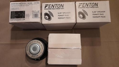 4 x Fenton hifi woofer 13cm - 8Ohm PP conus - rubber surroun, Audio, Tv en Foto, Luidsprekerboxen, Zo goed als nieuw, Front, Rear of Stereo speakers