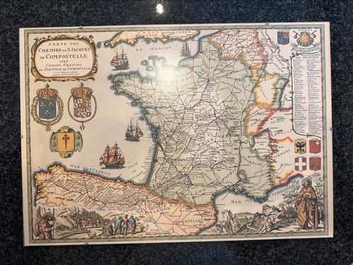 Prachtige lithografie, Boeken, Atlassen en Landkaarten, Gelezen, Ophalen