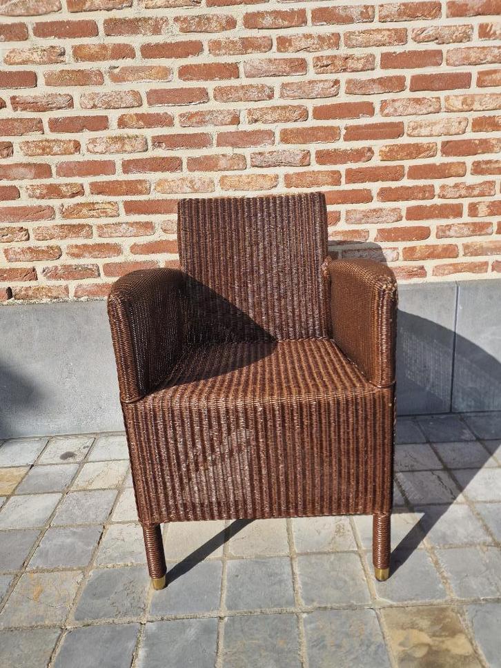 Lloyd Loom stoel bruine/chocoladekleurige afwerking, Huis en Inrichting, Stoelen, Gebruikt, Eén, Bruin, Ophalen