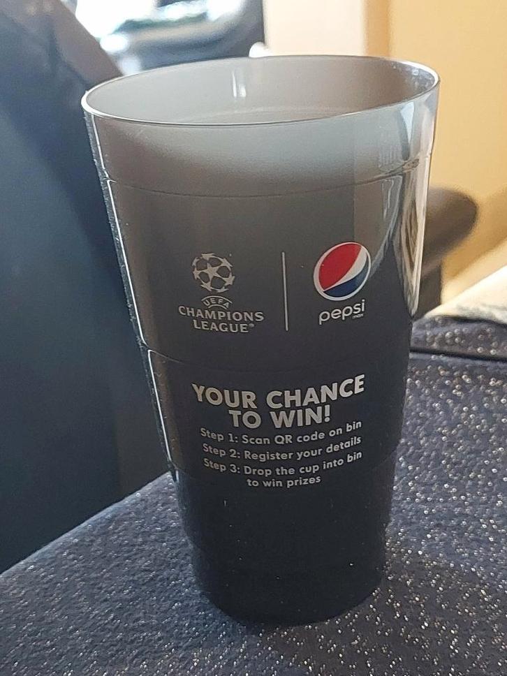 Plastic Beker / Pepsi / Champions League Finale 2023, Verzamelen, Sportartikelen en Voetbal, Zo goed als nieuw, Overige typen