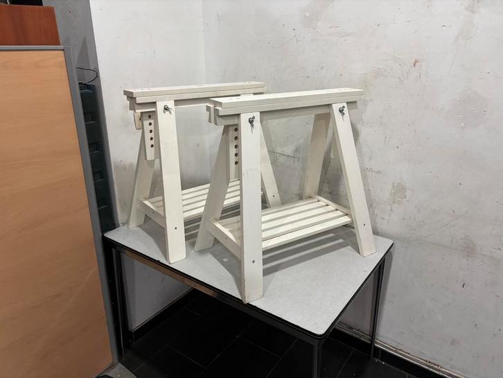 Tréteaux réglables en bois – très bon état, Doe-het-zelf en Bouw, Steigers, Gebruikt, Ophalen