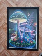 Afgewerkte diamond painting Paddestoelen zwarte kader, Ophalen, Zo goed als nieuw