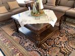 Massief eikenhouten salontafel met 2 schuiven, Huis en Inrichting, Tafels | Salontafels, Ophalen, Zo goed als nieuw