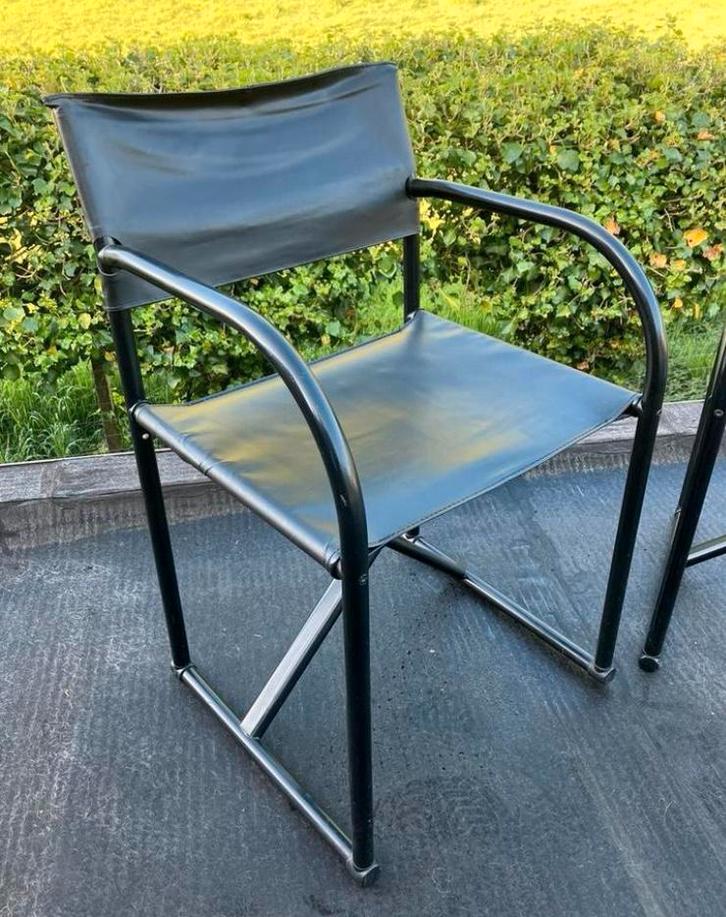 Paar zwarte 'regisseur' stoelen, Huis en Inrichting, Stoelen, Zo goed als nieuw, Zwart, Ophalen