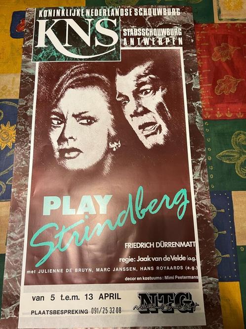 Vintage poster, Play Strindberg - Friederich Dürrenmatt, Verzamelen, Posters, Gebruikt, Reclame, Deurposter of groter, Rechthoekig Staand