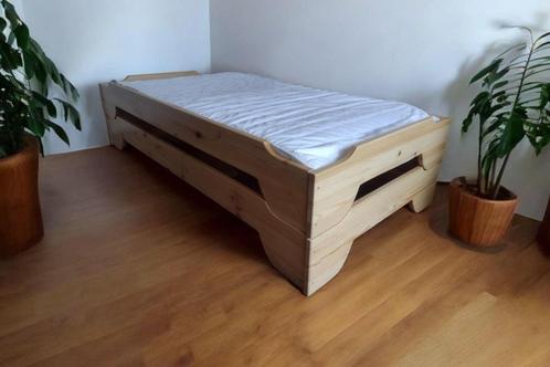 Houten bed 90x200 stapelbaar bed massief houten hotel tentoo, Huis en Inrichting, Slaapkamer | Bedden, Zo goed als nieuw, Tweepersoons
