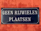 Plaque émaillée vélo geen rijwielen plaatsen, Collections, Enlèvement ou Envoi, Utilisé, Panneau publicitaire