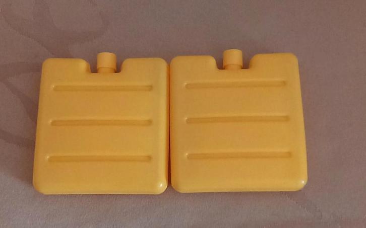 2X Mini koelelementen geel., Caravanes & Camping, Glacières, Comme neuf, Élément de refroidissement, Élément de refroidissement