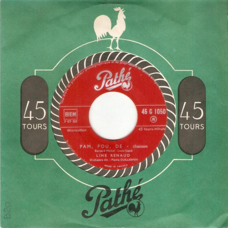 Line Renaud – Pam, Pou, Dé '7, Cd's en Dvd's, Vinyl Singles, Zo goed als nieuw, Single, Pop, 7 inch, Ophalen of Verzenden