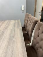 Luxe salon eettafel / stoffen eetstoelen, Huis en Inrichting, Ophalen, Zo goed als nieuw