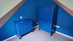 set kleerkast en commode felblauw, Ophalen, Gebruikt, 50 tot 70 cm, 105 cm of meer