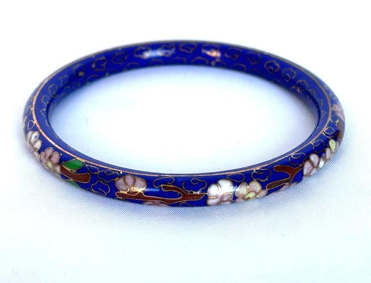 chinees emaille cloisonné koper armband koningsblauw, Antiek en Kunst, Antiek | Email, Ophalen of Verzenden
