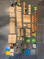 Houten treinset met duplo opzetstukken: volledig pakket!, Kinderen en Baby's, Ophalen of Verzenden, Zo goed als nieuw