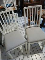 6 witte stoelen, Huis en Inrichting, Stoelen, Ophalen, Zo goed als nieuw, Wit, Hout