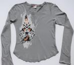Diesel : grijze longsleeve met toffe print / XXL kids & X(S), Ophalen of Verzenden, Gebruikt, Diesel, Shirt of Longsleeve