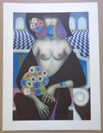 JEF VAN TUERENHOUT / HALFNAAKTE VROUW / ZEEFDRUK / 80x60cm, Ophalen of Verzenden