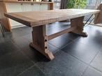 Gezandstraalde vol eiken eetkamertafel + extra behandeling., Huis en Inrichting, Ophalen, Zo goed als nieuw