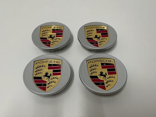 Porsche Zilver/Goud Naafdoppen/Naafkappen 65mm set van 4, Auto diversen, Wieldoppen, Nieuw, Verzenden