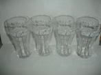 4 glazen Coca Cola 37,5cl, wit reliëf bedrukking voor € 2,50, Ophalen of Verzenden, Zo goed als nieuw, Frisdrankglas