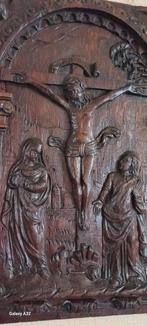 Eiken paneel De Kruisiging 17-eeuws., Ophalen of Verzenden