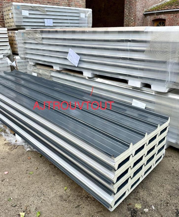 Tole bac acier isolée toles sandwich 40mm 24.90/M2 TTC, Bricolage & Construction, Plaques & Panneaux, Neuf, Enlèvement ou Envoi