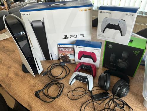 PS5 disc versie met accesoires, Games en Spelcomputers, Spelcomputers | Sony PlayStation 5, Zo goed als nieuw, Ophalen
