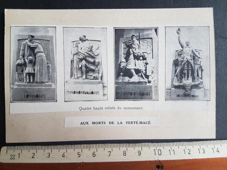 Carte postale à clip : Aux Morts de la Ferté-Macé Guerre, Collections, Objets militaires | Général, Armée de terre, Envoi