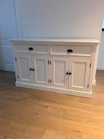 Prachtig buffetkast in wit gelakt massief hout, Ophalen, Gebruikt, 100 tot 150 cm, 25 tot 50 cm