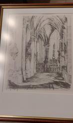 Lier, binnenzicht Sint Gummaruskerk,  Frans Geuens, Antiek en Kunst, Kunst | Tekeningen en Fotografie, Ophalen